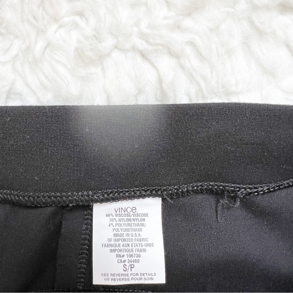 VINCE Ponte Knit Back-Seam Pull On Stretch Legging Pants in black size small - Picture 5 of 6